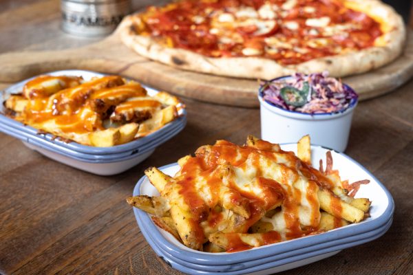Gordon Ramsey Street Pizza with sides