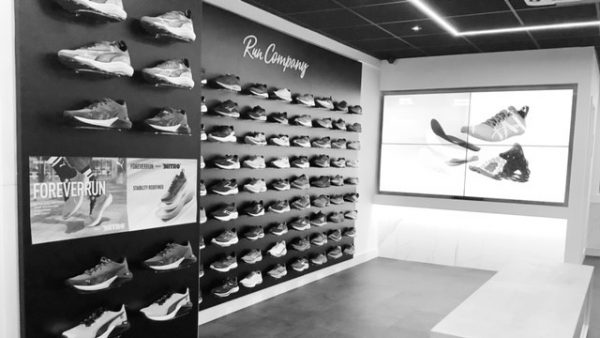The Run Company shoe wall
